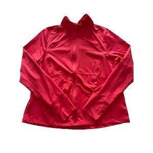 Eddie Bauer Women's Full Zip Sweatshirt Jacket Size XL Pink Mock Neck Stretch